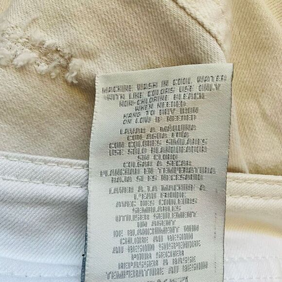 7 For All Mankind Womens 12 Capris White Rhinestones Distressed Pockets Stretch - Picture 14 of 15